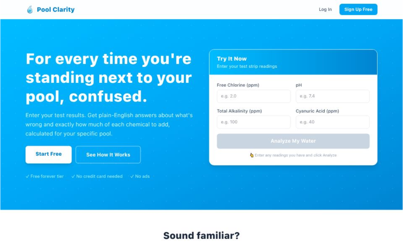 Pool Clarity - app screenshot